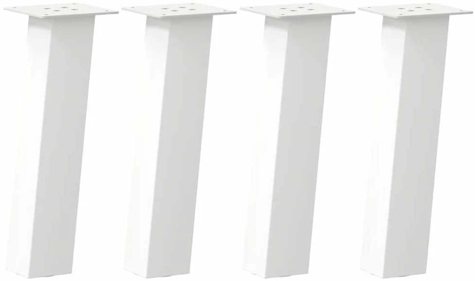 Kavos staliuko kojelės, 4 vnt., baltos, 42 cm, plienas