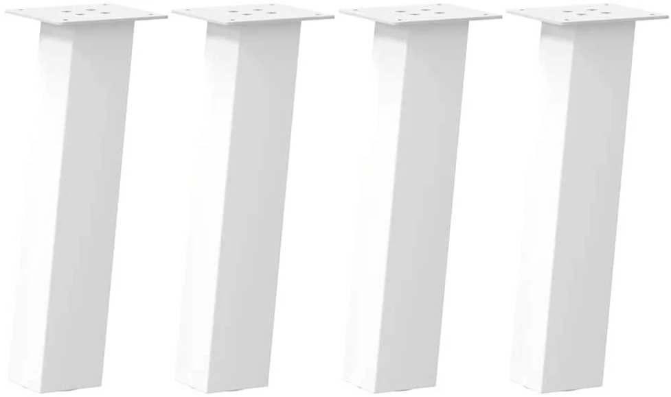 Kavos staliuko kojelės, 4 vnt., baltos, 42 cm, plienas