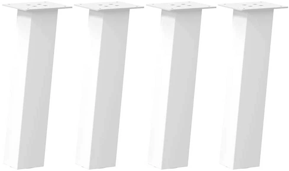Kavos staliuko kojelės, 4 vnt., baltos, 30 cm, plienas