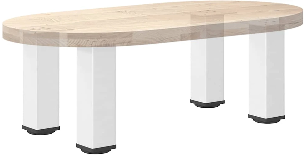 Kavos staliuko kojelės, 4 vnt., baltos, 42-44 cm, plienas