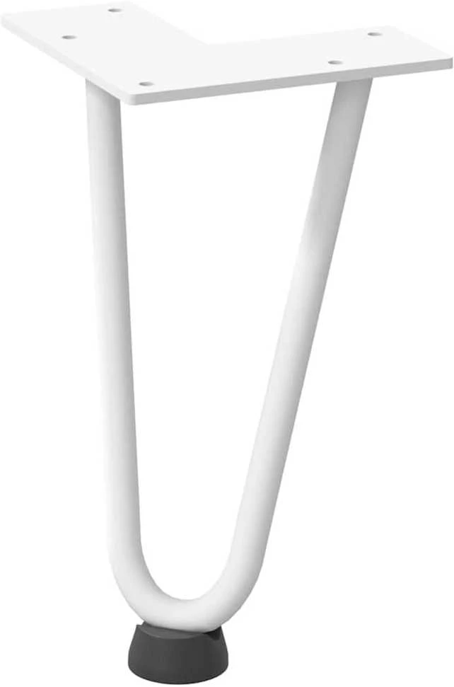 Kavos staliuko kojelės, 4 vnt., baltos, 20 cm, plienas, segtukai
