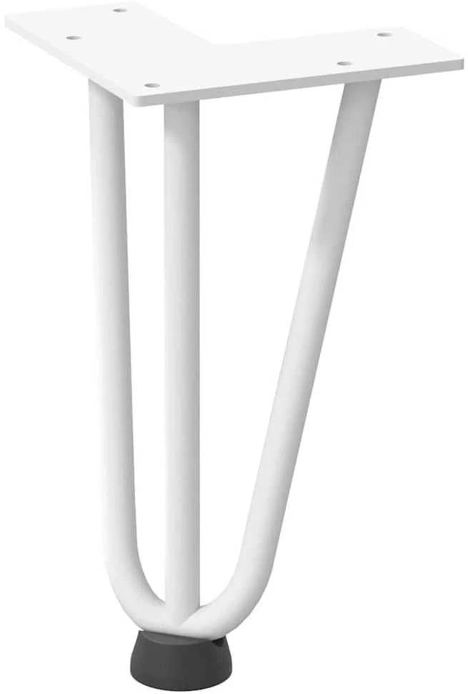 Kavos staliuko kojelės, 4 vnt., baltos, 20 cm, plienas, segtukai