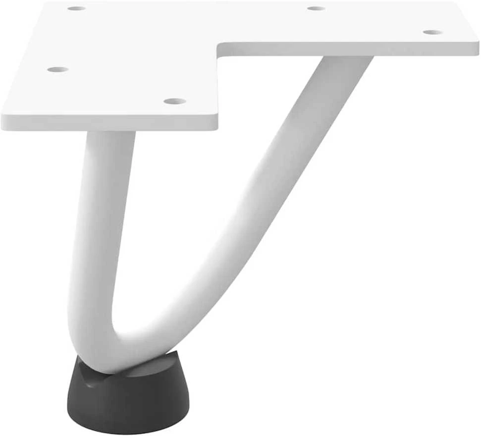 Kavos staliuko kojelės, 4 vnt., baltos, 10 cm, plienas, segtukai