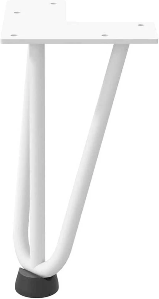 Kavos staliuko kojelės, 4 vnt., baltos, 20 cm, plienas, segtukai