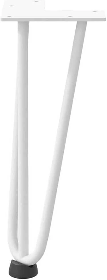 Kavos staliuko kojelės, 4 vnt., baltos, 30 cm, plienas, segtukai