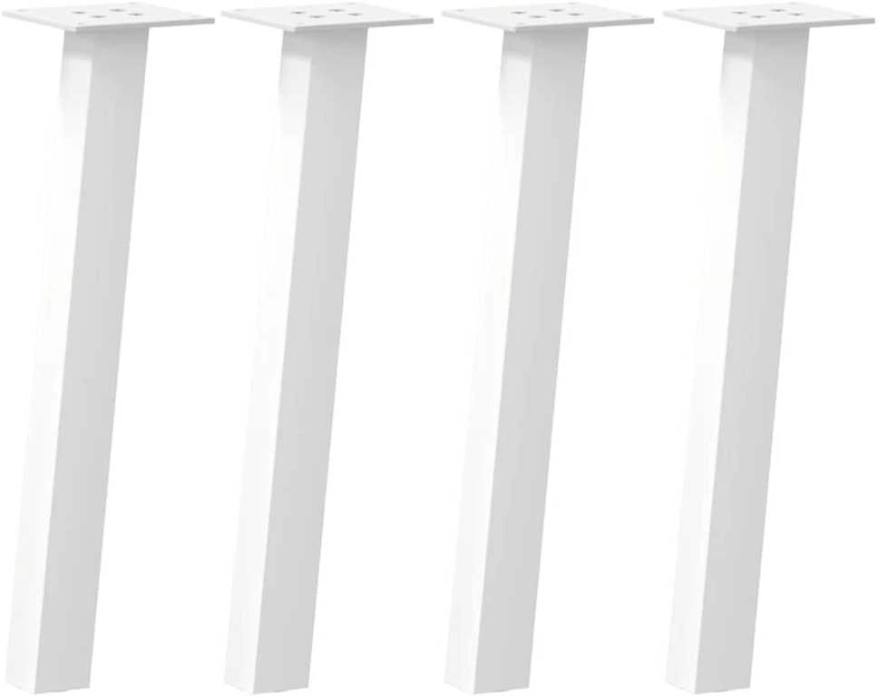 Kavos staliuko kojelės, 4 vnt., baltos, 42 cm, plienas
