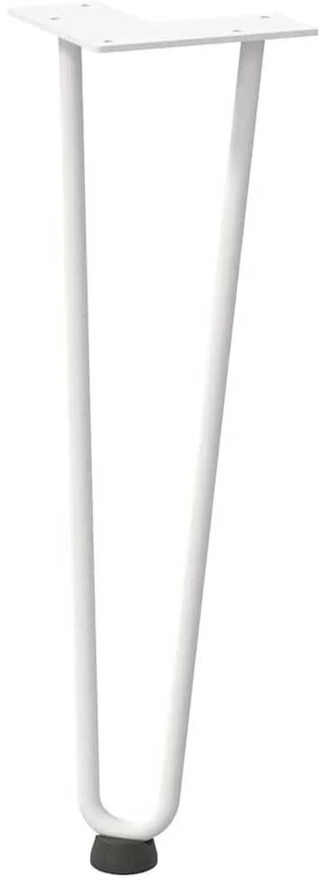 Kavos staliuko kojelės, 4 vnt., baltos, 42 cm, plienas, segtukai
