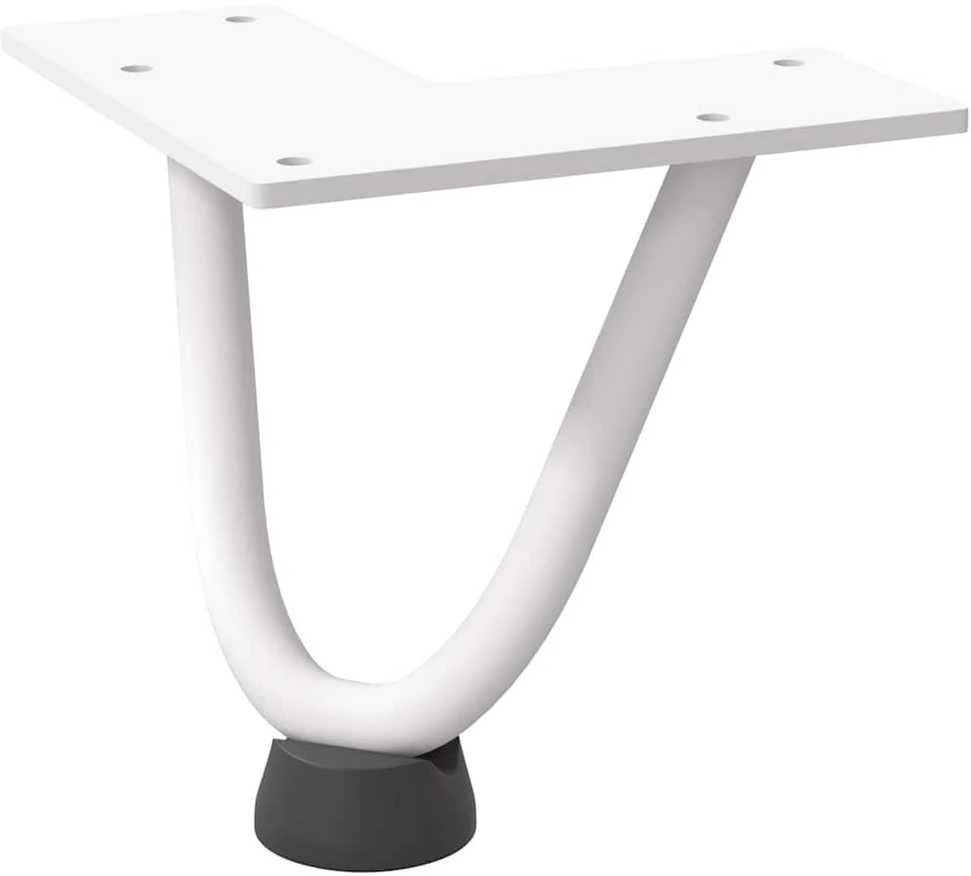 Kavos staliuko kojelės, 4 vnt., baltos, 10 cm, plienas, segtukai
