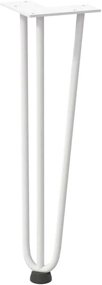 Kavos staliuko kojelės, 4 vnt., baltos, 42 cm, plienas, segtukai