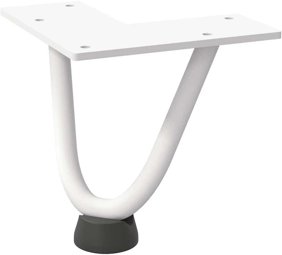 Kavos staliuko kojelės, 4 vnt., baltos, 10 cm, plienas, segtukai