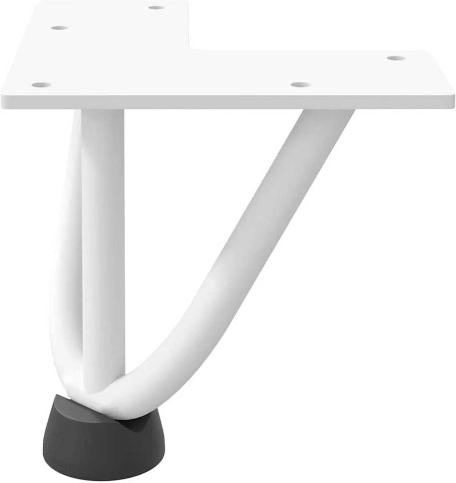Kavos staliuko kojelės, 4 vnt., baltos, 10 cm, plienas, segtukai