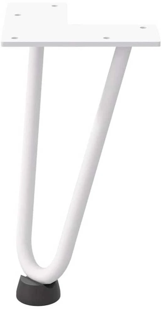 Kavos staliuko kojelės, 4 vnt., baltos, 20 cm, plienas, segtukai
