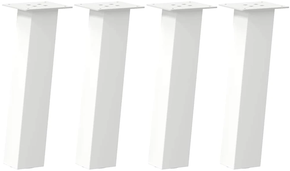 Kavos staliuko kojelės, 4 vnt., baltos, 30 cm, plienas