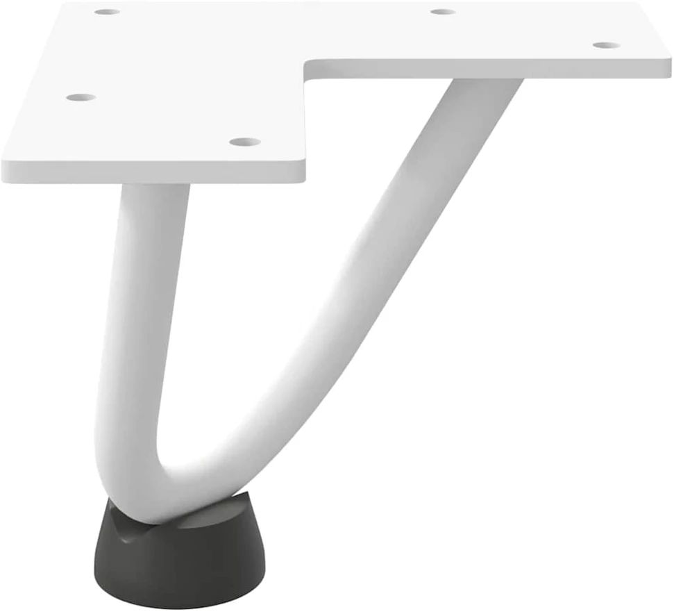Kavos staliuko kojelės, 4 vnt., baltos, 10 cm, plienas, segtukai