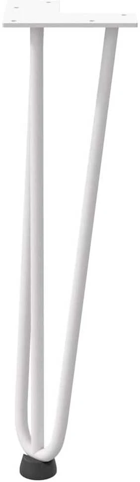 Kavos staliuko kojelės, 4 vnt., baltos, 42 cm, plienas, segtukai