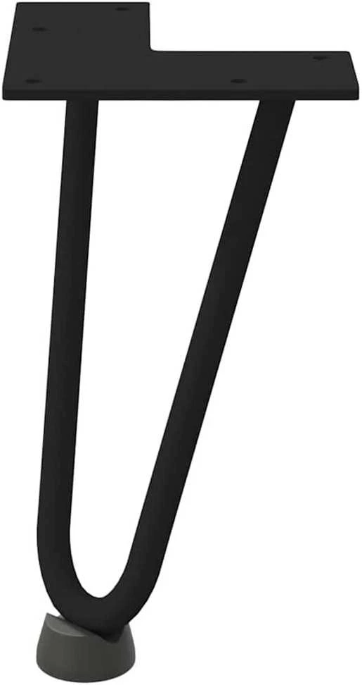 Kavos staliuko kojelės, 4 vnt., juodos, 20 cm, plienas, segtukai