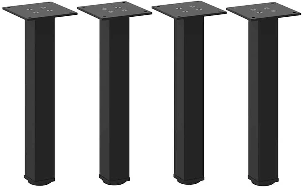 Kavos staliuko kojelės, 4 vnt., juodos, 42-44 cm, plienas