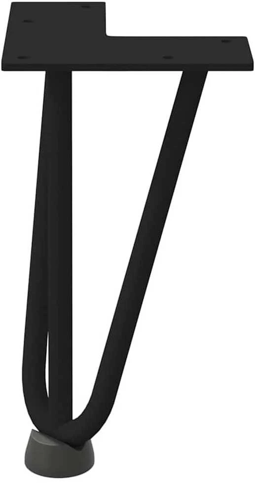 Kavos staliuko kojelės, 4 vnt., juodos, 20 cm, plienas, segtukai