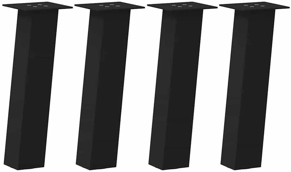 Kavos staliuko kojelės, 4 vnt., juodos, 42 cm, plienas