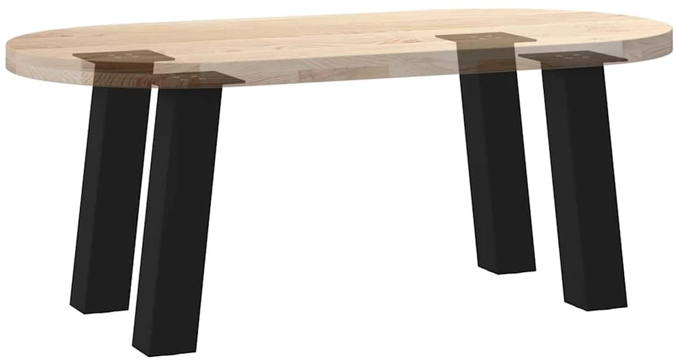 Kavos staliuko kojelės, 4 vnt., juodos, 42 cm, plienas