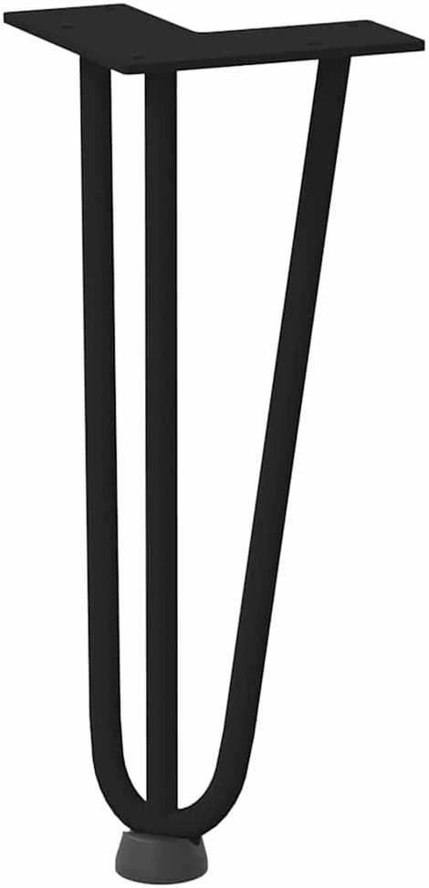 Kavos staliuko kojelės, 4 vnt., juodos, 30 cm, plienas, segtukai