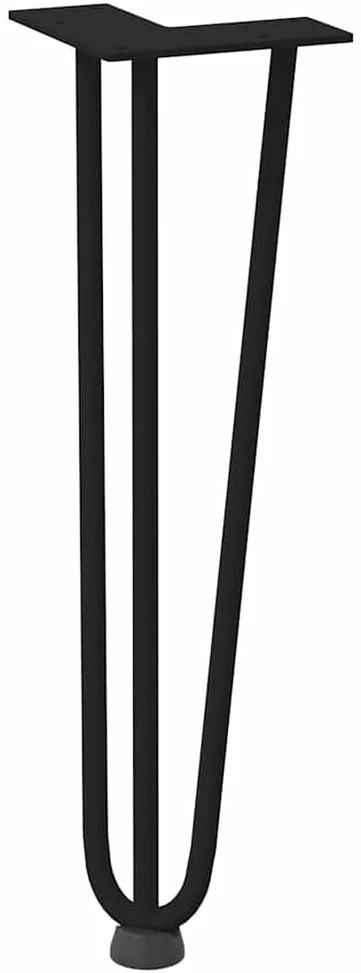 Kavos staliuko kojelės, 4 vnt., juodos, 42 cm, plienas, segtukai