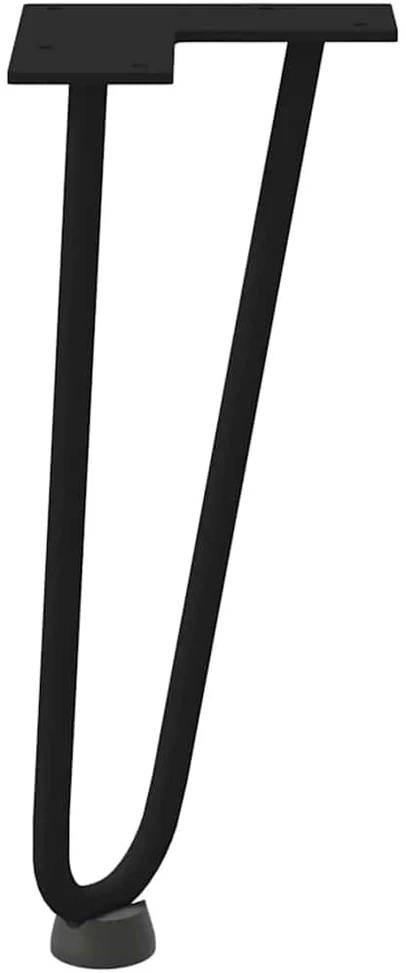 Kavos staliuko kojelės, 4 vnt., juodos, 30 cm, plienas, segtukai