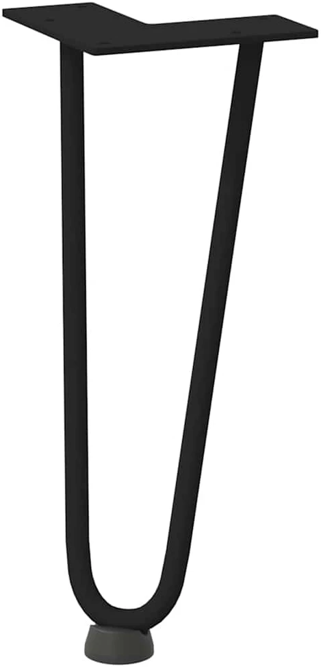 Kavos staliuko kojelės, 4 vnt., juodos, 30 cm, plienas, segtukai