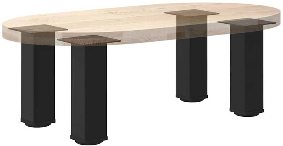 Kavos staliuko kojelės, 4 vnt., juodos, 30-32 cm, plienas