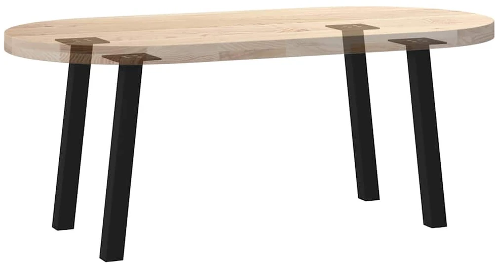 Kavos staliuko kojelės, 4 vnt., juodos, 42 cm, plienas