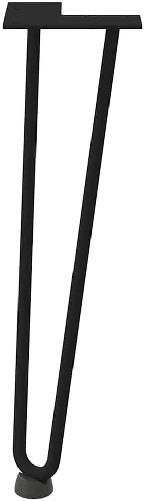 Kavos staliuko kojelės, 4 vnt., juodos, 42 cm, plienas, segtukai