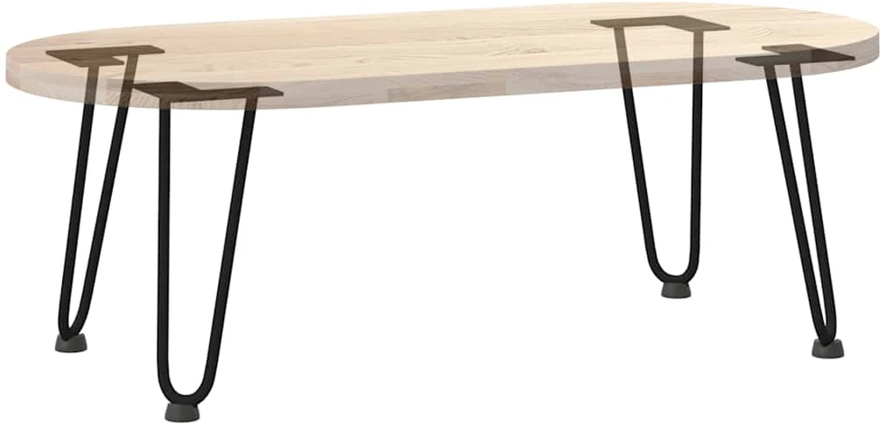 Kavos staliuko kojelės, 4 vnt., juodos, 30 cm, plienas, segtukai