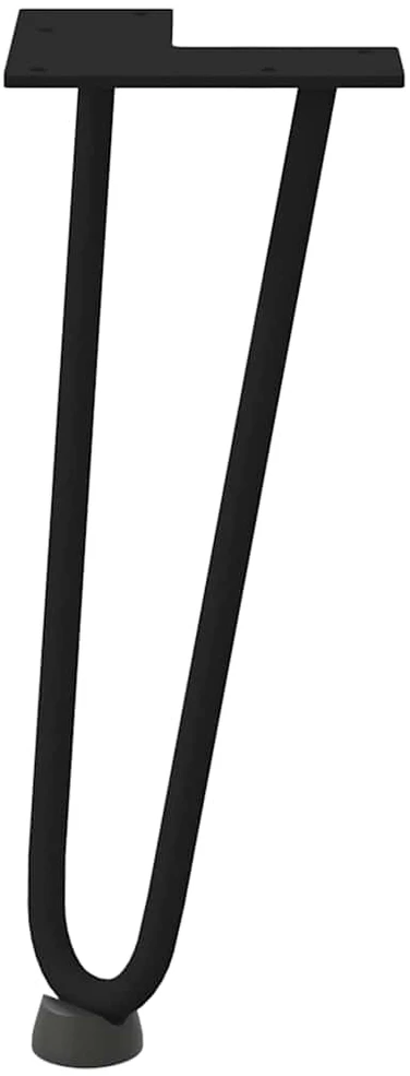 Kavos staliuko kojelės, 4 vnt., juodos, 30 cm, plienas, segtukai