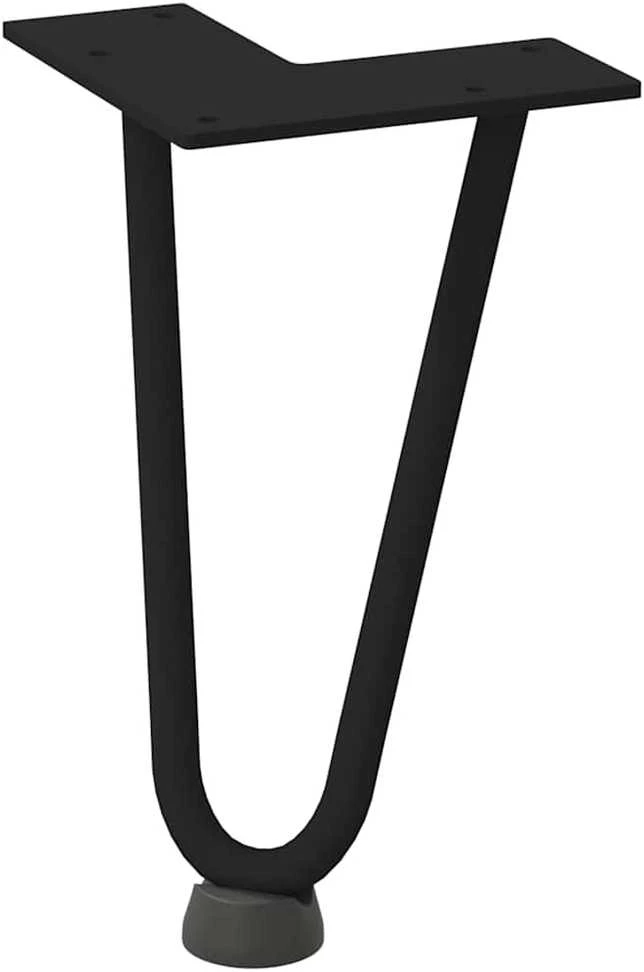 Kavos staliuko kojelės, 4 vnt., juodos, 20 cm, plienas, segtukai