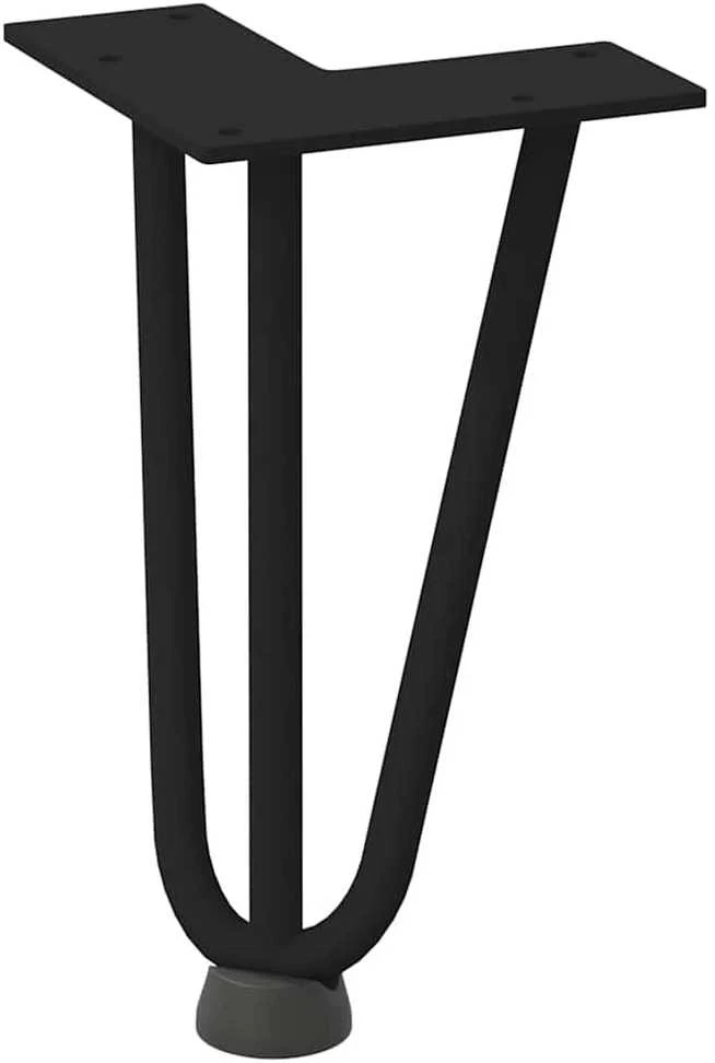 Kavos staliuko kojelės, 4 vnt., juodos, 20 cm, plienas, segtukai