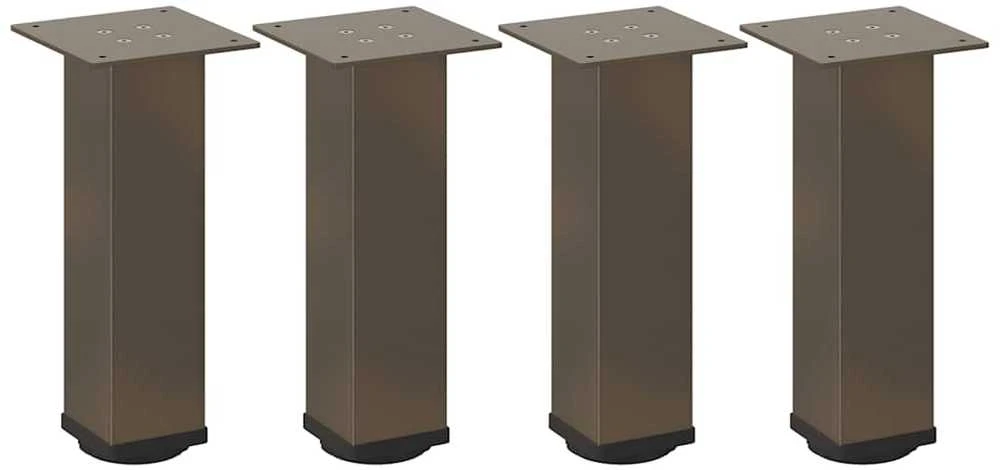 Kavos staliuko kojelės, 4 vnt., natūralus plienas, 42-44 cm, plienas