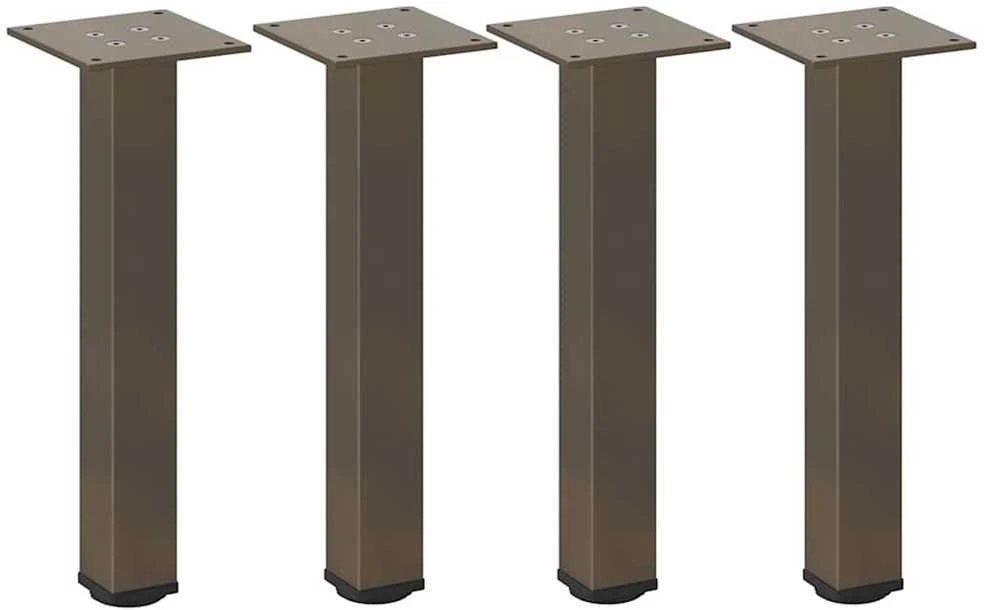 Kavos staliuko kojelės, 4 vnt., natūralus plienas, 42-44 cm, plienas