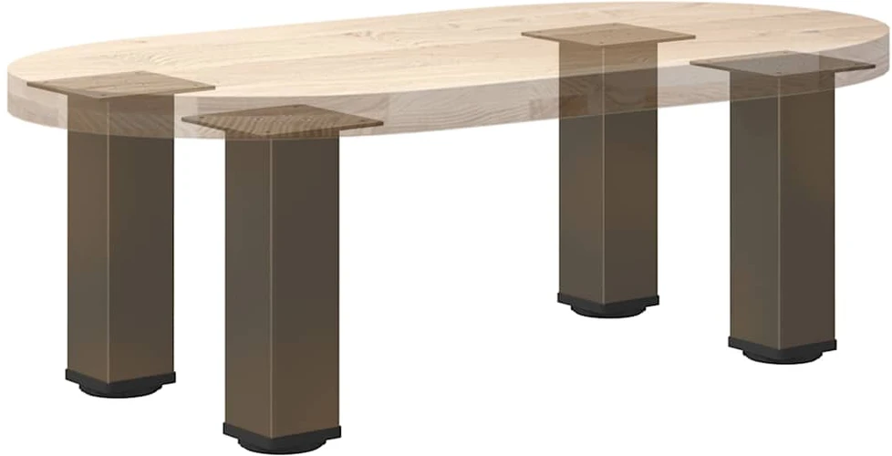 Kavos staliuko kojelės, 4 vnt., natūralus plienas, 42-44 cm, plienas