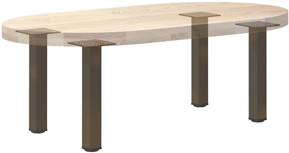 Kavos staliuko kojelės, 4 vnt., natūralus plienas, 42-44 cm, plienas