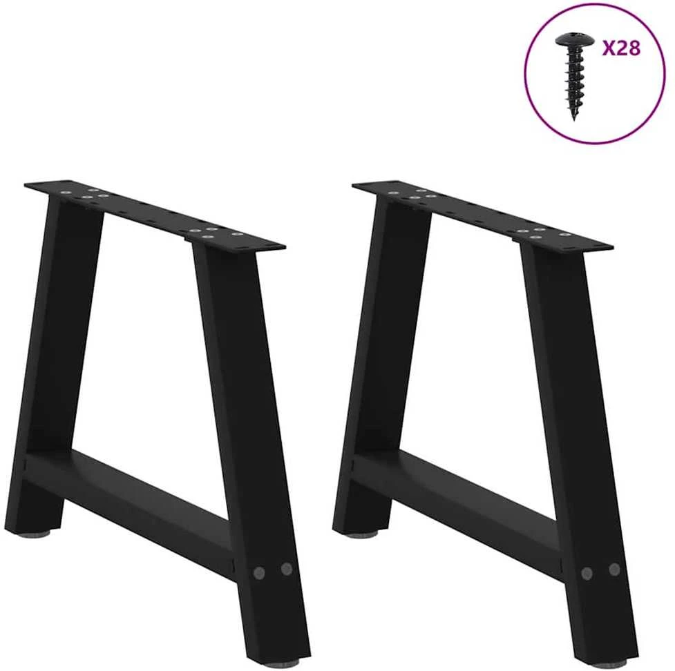 Kavos staliuko kojelės, A formos, 2 vnt., juodos, 70x(42-43) cm, plienas