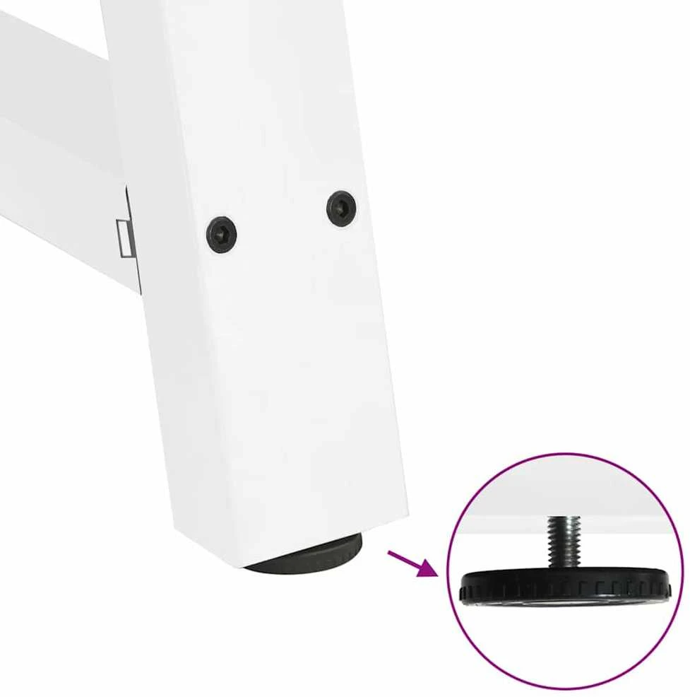 Valgomojo stalo kojelės, 2 vnt., baltos, 70x(72-73) cm, plienas, A formos