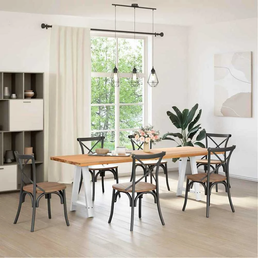 Valgomojo stalo kojelės, A formos, 2 vnt., baltos, 50x(72-73) cm, plienas