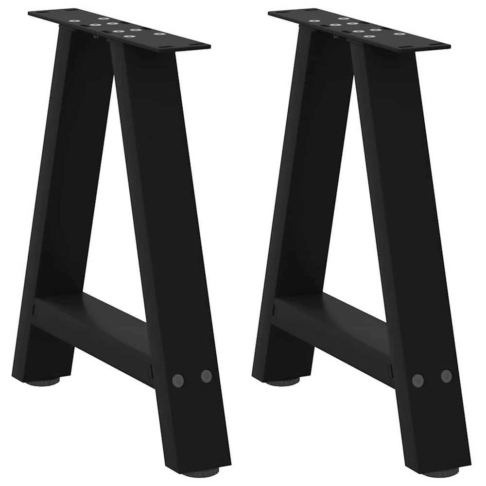 Kavos staliuko kojelės, A formos, 2 vnt., juodos, 50x(42-43) cm, plienas