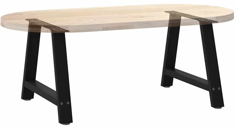 Kavos staliuko kojelės, A formos, 2 vnt., juoda, 60x(42-43)cm