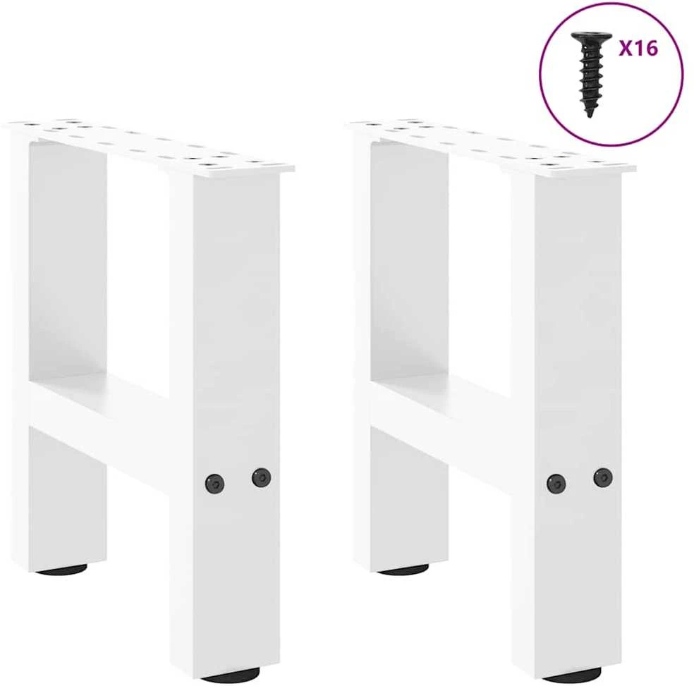 Kavos staliuko kojelės, baltos, 2 vnt., 30x(30-31) cm, plienas