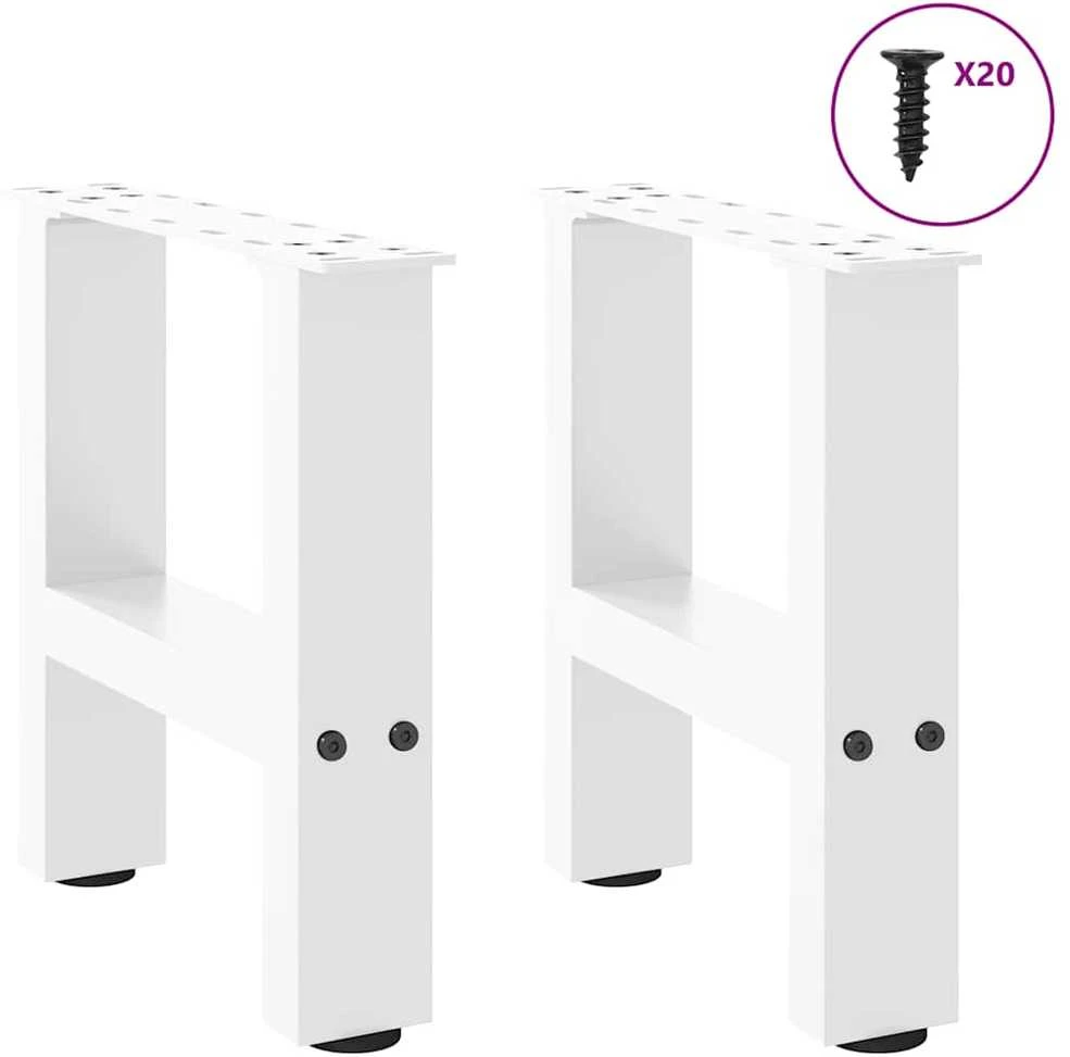 Kavos staliuko kojelės, balta, 2 vnt., 40x(30-31)cm, plienas