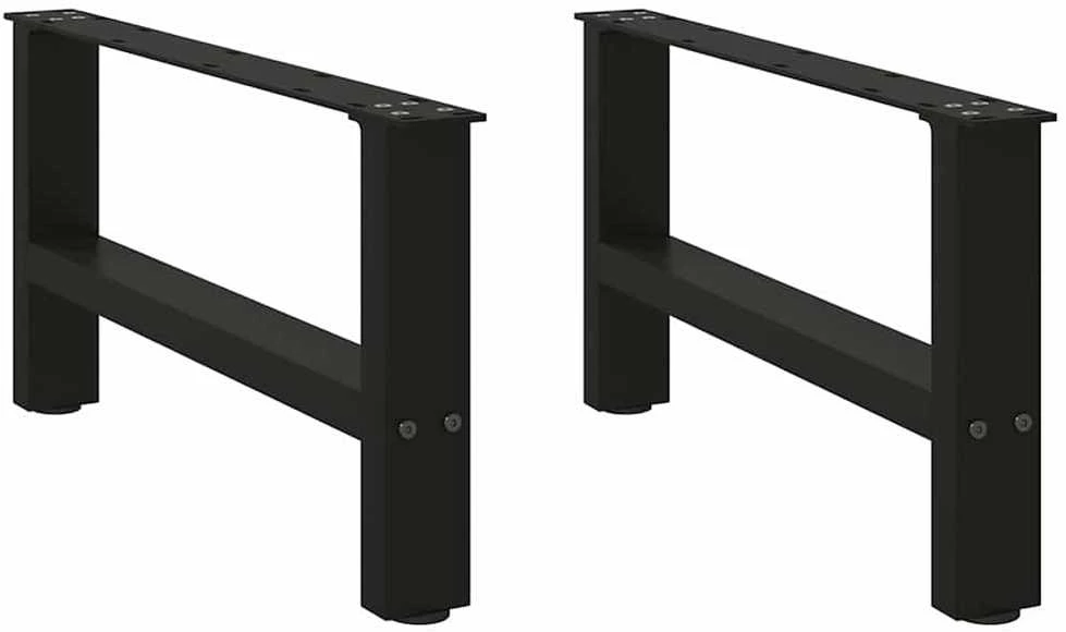 Kavos staliuko kojelės, juodos, 2 vnt., 60x(30-31) cm, plienas
