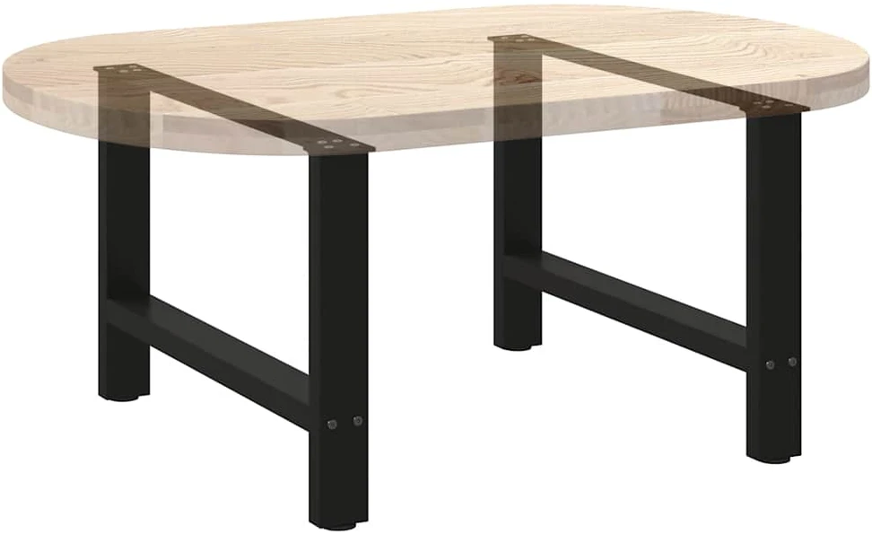 Kavos staliuko kojelės, juoda, 2 vnt., 70x(42-43)cm, plienas