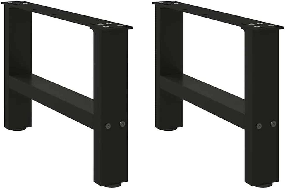 Kavos staliuko kojelės, juoda, 2 vnt., 50x(30-31)cm, plienas