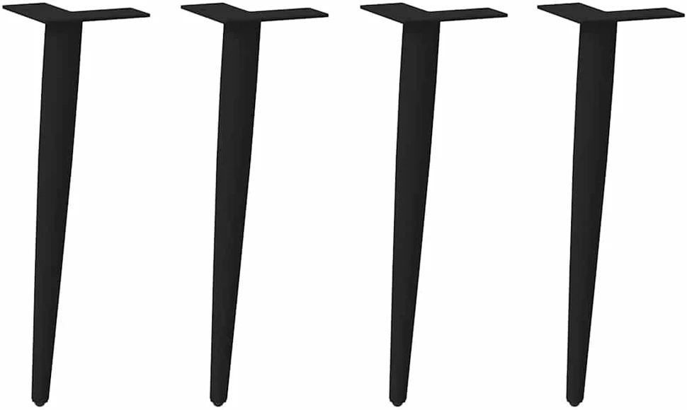 Kavos staliuko kojelės, 4 vnt., juoda, 42-43cm, plienas